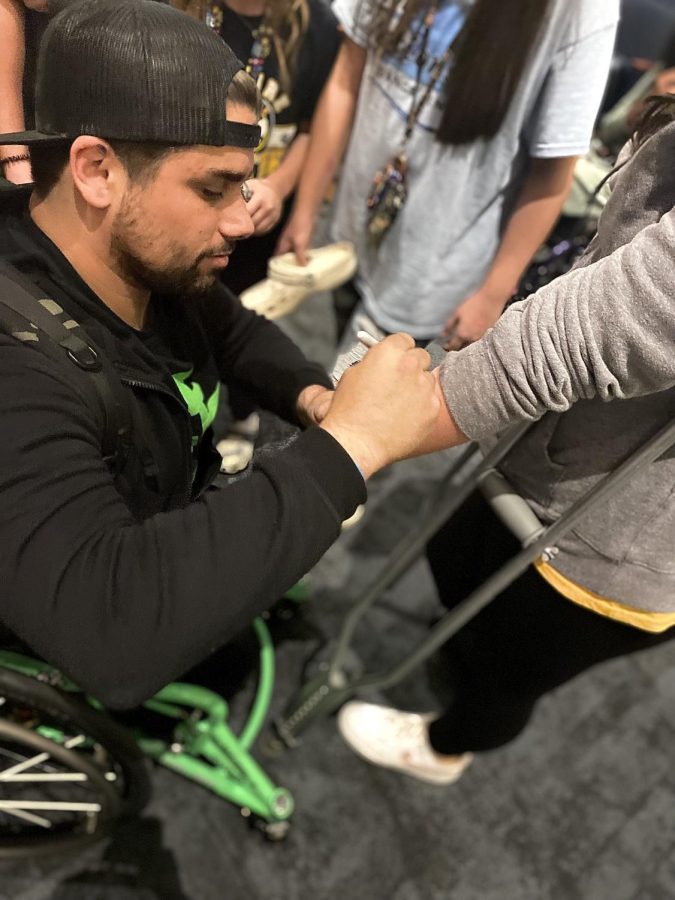 Aaron Wheelz  enjoys interacting with his audience. “ I love getting asked for an autograph. Seeing the smile on these children's faces makes my day.” 