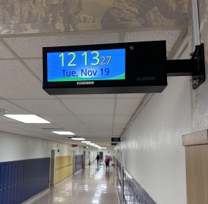 While not campus wide until after winter break; many of the new clocks are giving students a sneak peak. 